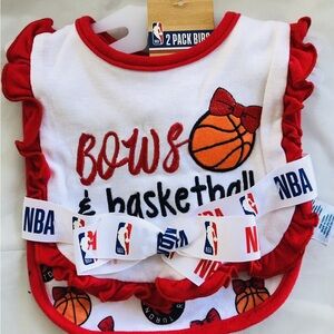 NBA Toronto Raptors Bows & Basketball Bib Set
